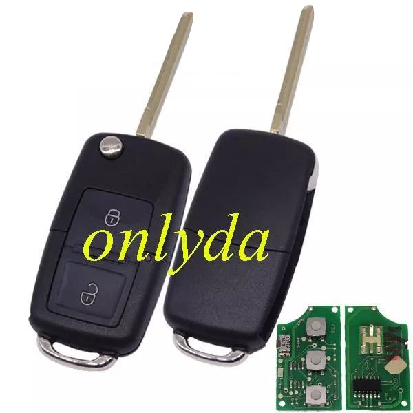 VW Style   flip remote ----- hyun 2 button remote key with 433mhz  Elantra car (without chip,put your existing key chip into the new romote)