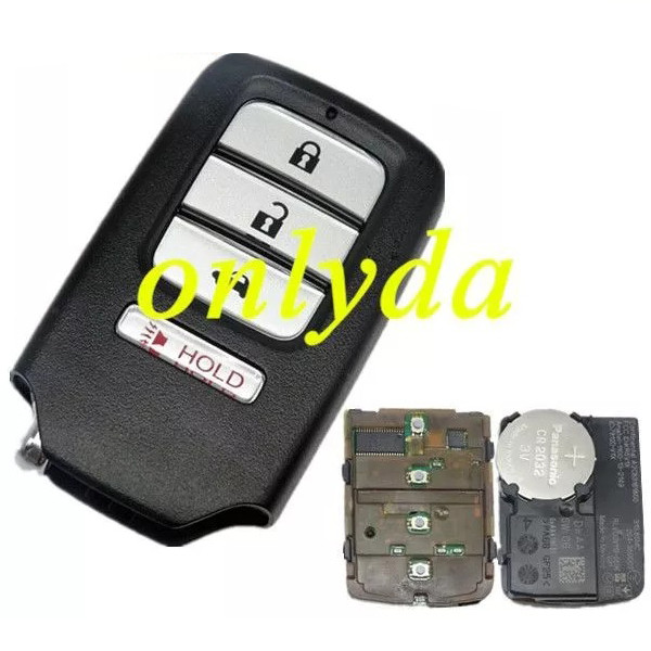For Honda 4 button smart keyless remote key with 433.92mhz with hitag3 47 chip FCCID:KR5V1X