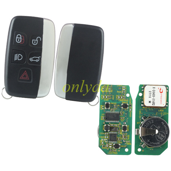 For Landrover keyless smart key 4+1 button 434MHZ read as 7953ptt by 7945p  chip KYDZ