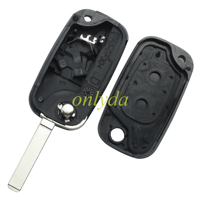 For Renault 2 button remote key blank with VA2 blade with Lo or without Lo