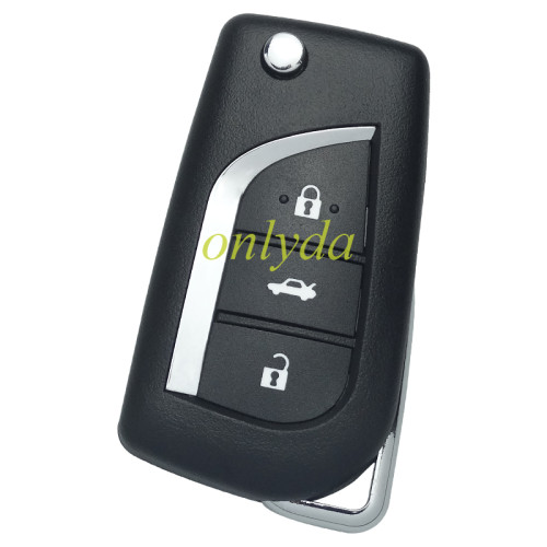 For Toyota 3 button remote key shell  with TOY48 blade with logo