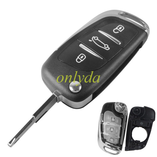 For Peugeot 408 3 buttion key blank  with NE73 blade（please choose the logo）