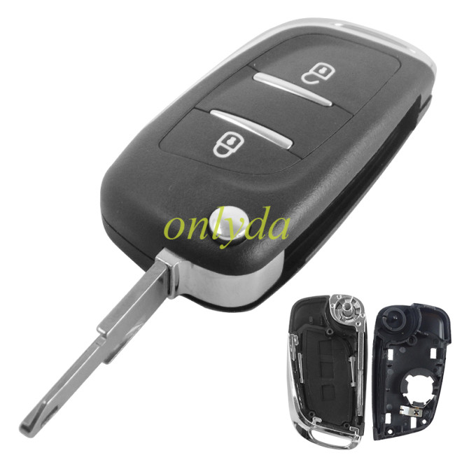 modified  peugeot replacement key shell with 2 button with NE73 blade（please choose the logo）