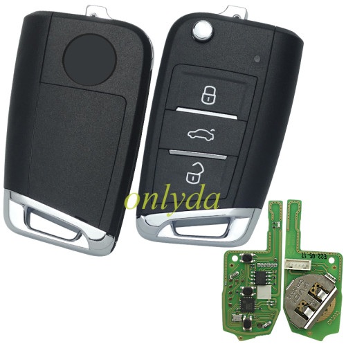 For Xhorse MQB Style Remote Key XKMQB1EN 3 Buttons work with MINI Key Tool/VVDI2/Key Tool