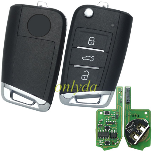 For Xhorse MQB Style Remote Key XEMQB1EN 3 Buttons work with MINI Key Tool/VVDI2/Key Tool