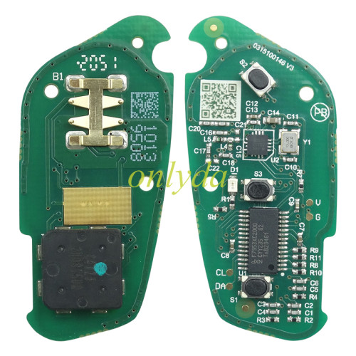 For MG  smart 3 button remote key MG6 433MHZ WITH 47chip