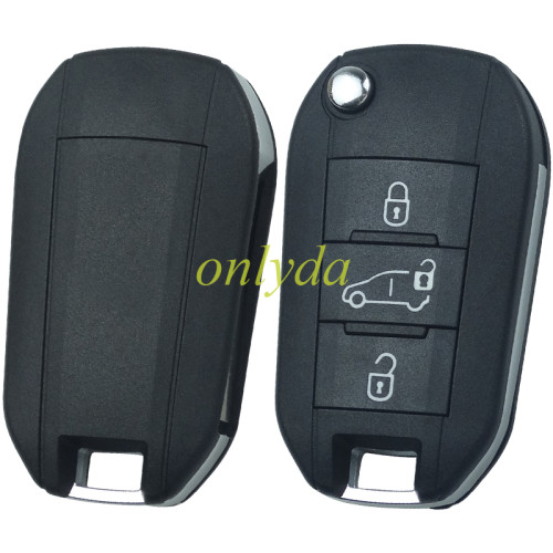 For  peugeot  3 button remote key blank with VA2/HU83  blade（please choose the blade）