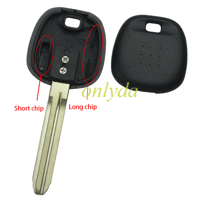 For Toyota transponder key blank  with carbon chip part,with TPX long chip part NO LOGO