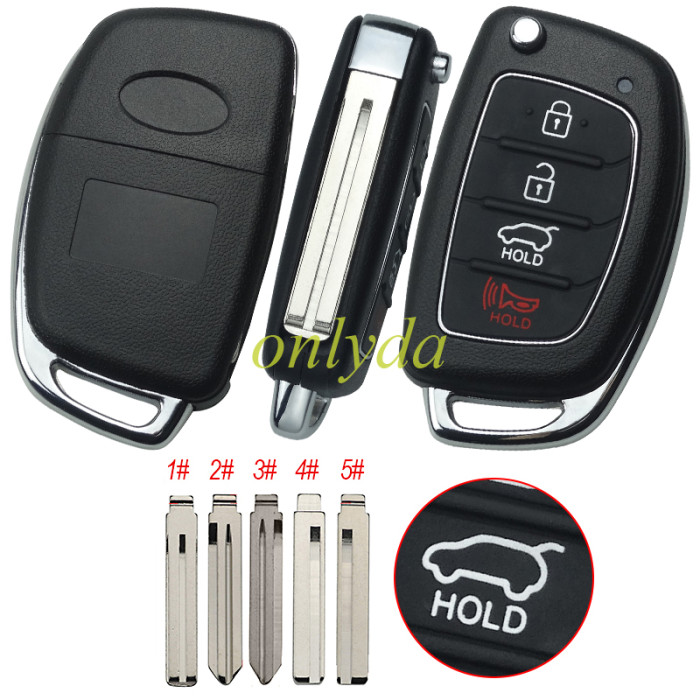 For Hyundai 3+1 button remote key blank,please choose the  blade