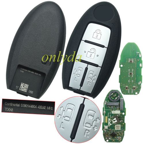 original for  Nissan 4 button remote key with 433.92mhz S180144604