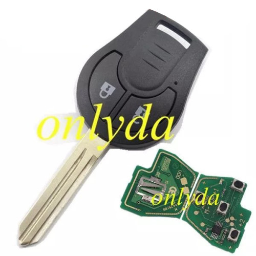 For Nissan 2 button remote key with 315mhz/433mhz