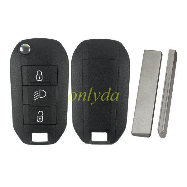 For Peugeot 3 button remote key with 434mhz FSK model  with AES 4A  chip