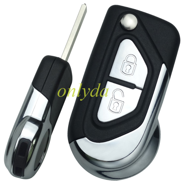high quality Peugeot modified 2 button remote key shell with battery clamp without badge, blade VA2