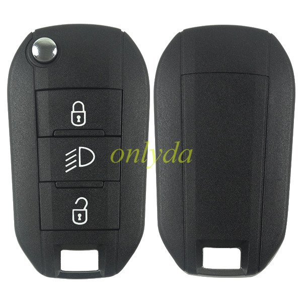 For Peugeot 3 button remote key with light  434mhz FSK  with AES 4A  chip Peugeot 308 ，4008 Citroen C3 C5 C6 ,  Flip Key 08454610 HUF8435  2015DJ2893  PN:9809825177