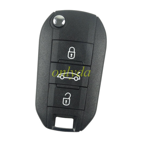 For Peugeot 3 button remote key with 434mhz FSK  with AES 4A  chip  Peugeot 308 ，4008 Citroen C3 C5 C6 ,  Berlingo Opel GrandLand 2019, 08454610 HUF8435  2015DJ2893  PN:9809825177