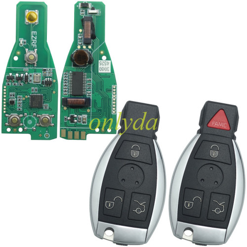 For Benz NEC Before 2013 3 / 3+1button remote key with 315mhz /433 MHZ Keyless go  changeable frequency by button press  The key is only work with the devices that support original Benz key. Such as VVDl, AP. MBTOOL etc