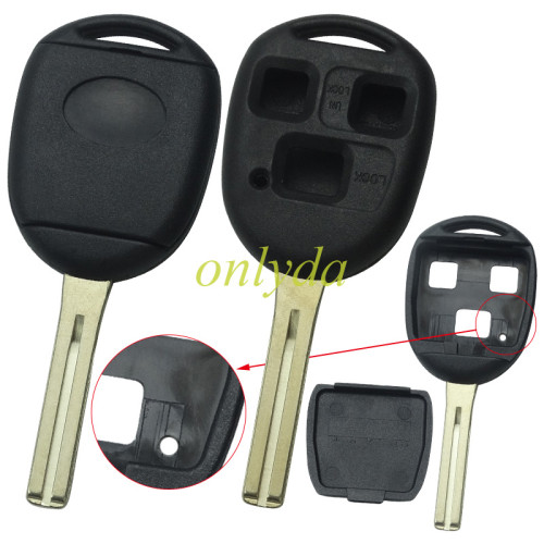 For Toyota upgrade 3 button key shell with TOY48-SH3 blade with badge