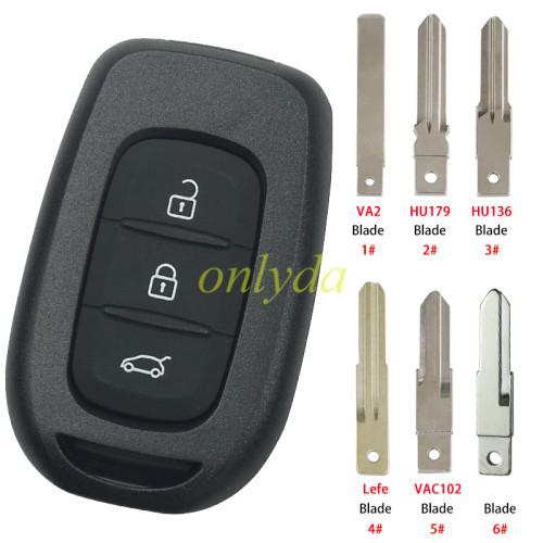 For 3 button remote key blank LO,please choose the blade