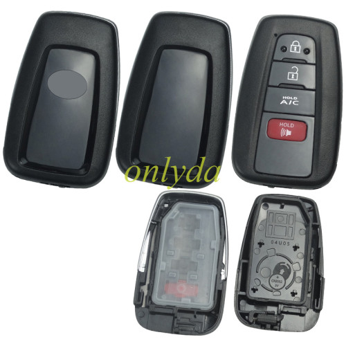 For Toyota 3+1 button remote key blank with blade, the blade switch on the back-shell-part