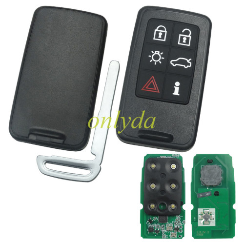 aftermarket for Volvo smart keyless 6  button  remote key with 434mhz/868mhz/902.4mhz with hitag PCF7945 chip  on Volvo S60,XC70,S80,XC90,XC60,V60 from 2008