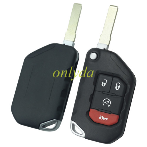 For JEEP Wrangler Gladiator 2018-2021 Keyless Flip Key 3+1 button 433.92MHz ASK PCF7939M / HITAG AES / 4A CHIP FCC ID: OHT1130261 IC: 5461A-1130261  P/N: 68416784AA