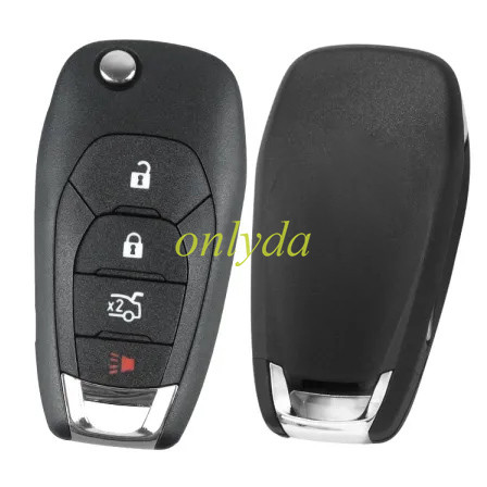For chevrolet 3+1 button flip remote  key blank with cross badge