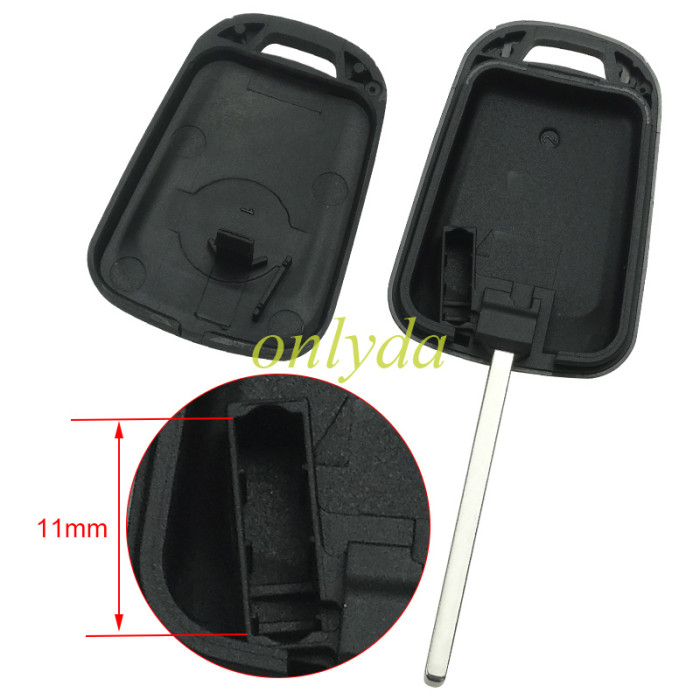 For  Chevrolet transponder key shell with HU100 blade，can put TPX long chip with badge