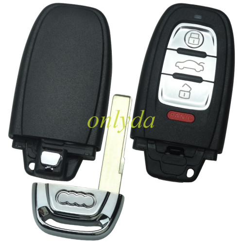 For Audi 3+1 button remote key blank with battery part with blade  with 2.0cm with badge