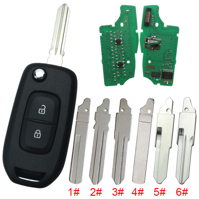 For  Renault 2 Button flip remote PCF7961 chip-434MHZ FCCID:CWTWB1G767   for Renault Captur/Megane 3，please choose the blade