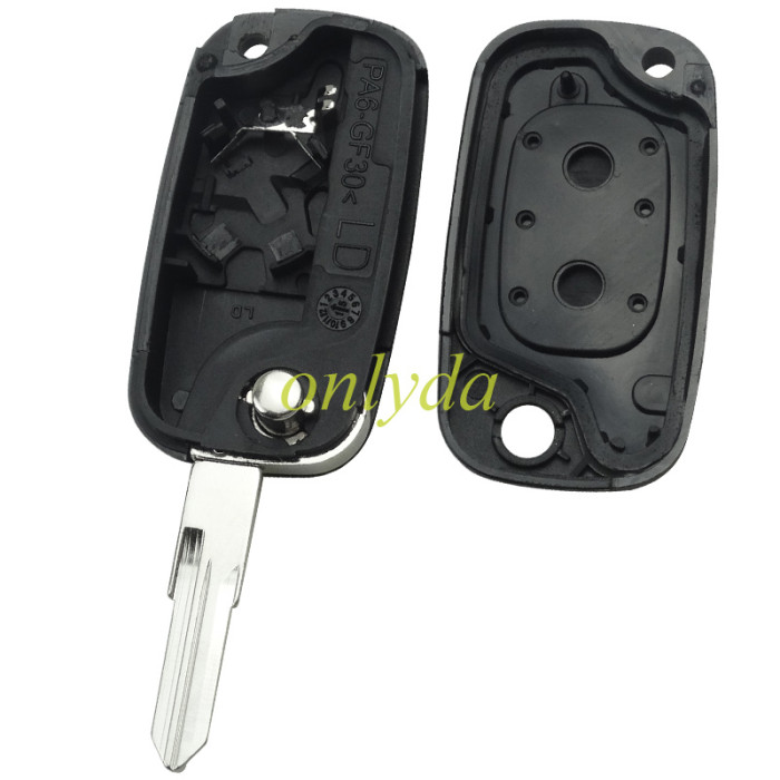For 2 button flip remote key shell with  VAC102 blade