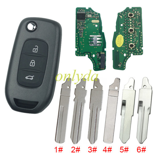 For Renault Captur/Megane 3 3B flip remote PCF7961M chip Hitag AES-434mhz FCCID:CWTWB1G767