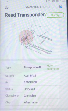 Aftermarket ID48 CAN Transponder used for Audi encrypted  (TP25)