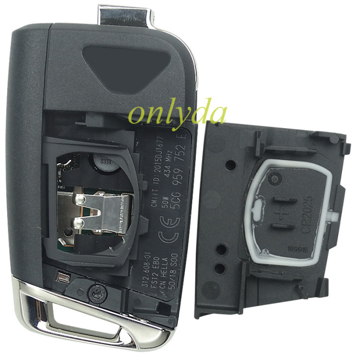 for VW new Jetta original keyless 3 button remote key 434mhz  with 5CG  959 752E with  MQB49/5C/NCP21A2W chip CMIIT ID :2015DJ1677