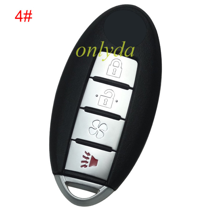 For nissan remote key blank with badge ，please choose  the button