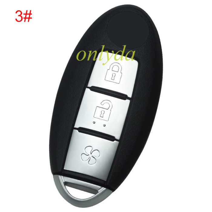 For nissan remote key blank with badge ，please choose  the button