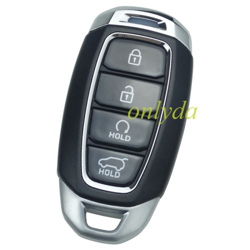 For Hyundai 4 button remote key blank with emmergency key blade without badge