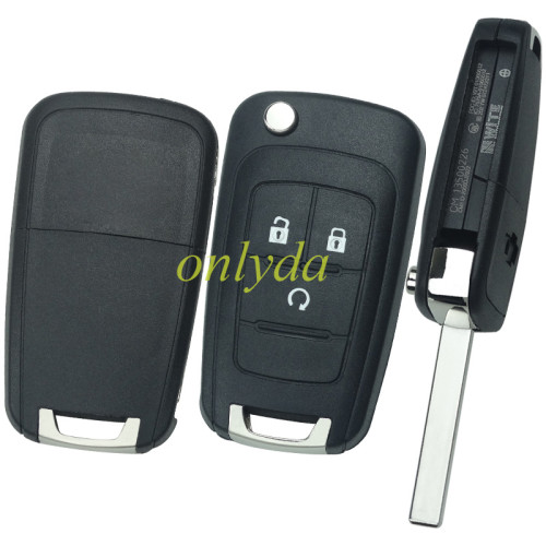 For Chevrolet 3 button remote key blank with cross badge  with HU100 blade