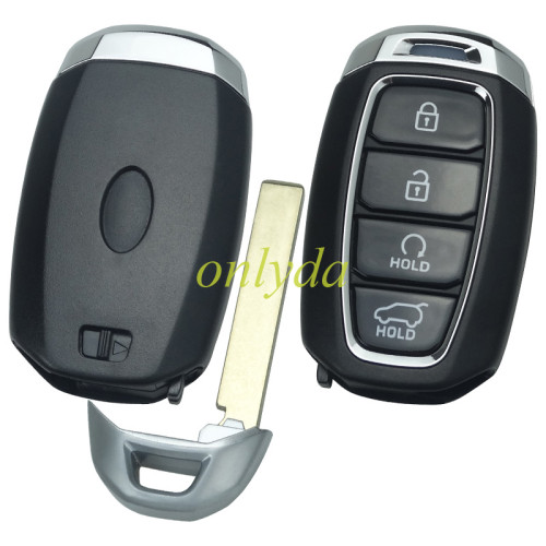 For Hyundai 4button remote key blank with emmergency key blade with badge