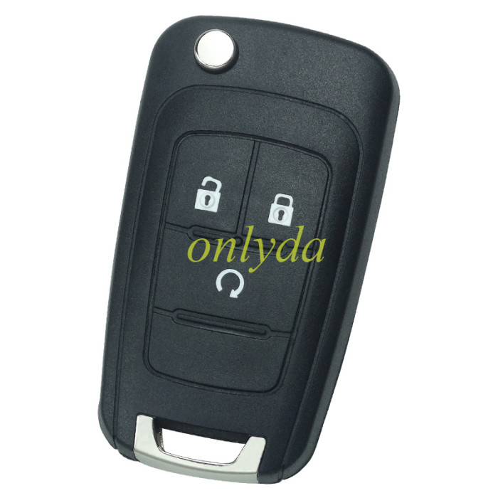 For Chevrolet 3 button remote key blank with cross badge  with HU100 blade