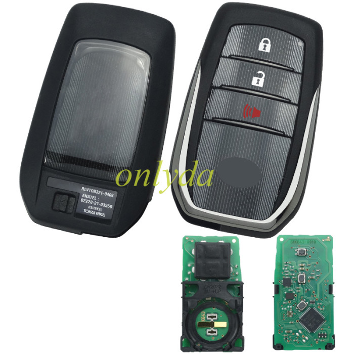 For Toyota Hilux original 3 button remote key with  Toyota H chip 312-314mhz B3U2K2L 61K643-0010