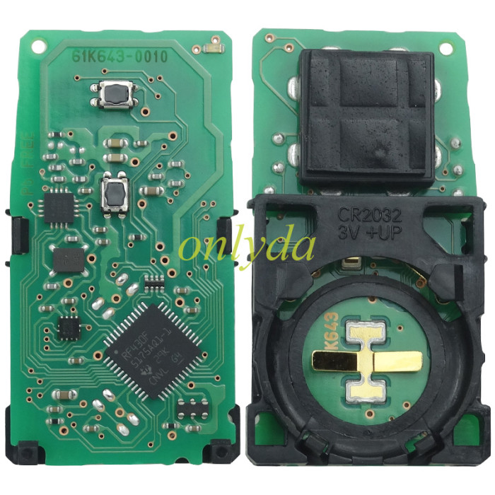For Toyota Hilux original 2 button remote key with  Toyota H chip 433-434mhz B3U2K210 61K643-0010