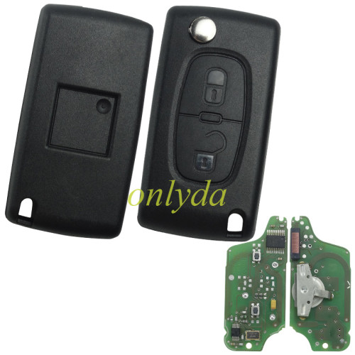 For  OEM Citroen 2 Button Flip  Remote Key with 433mhz  (battery on PCB) with FSK model  with 46 chip with VA2 / HU83 blade