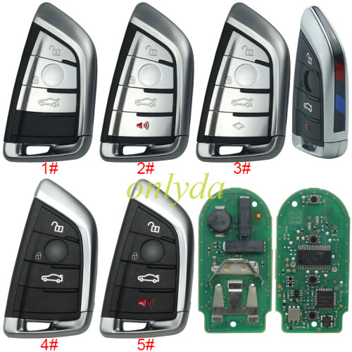 For BMW  X5 keyless 4button  remote key with PCF7953P chip-434mhz FSK               5AF 011926-11 BMW 9337242-01 CMIIT ID:2013DJ5983               ANATEL 1277-13-2856- CCAI13LP1140T1 FCCID:NBGIDGNG1