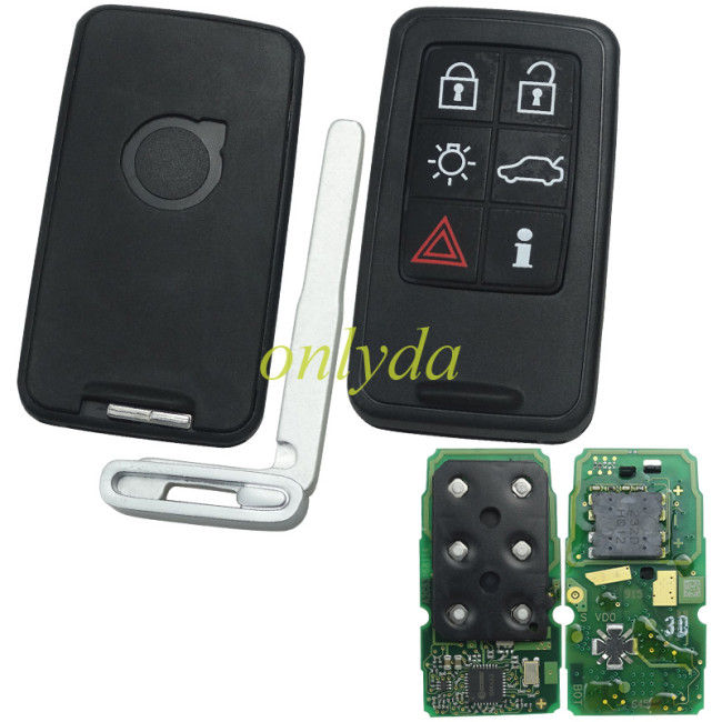 For Volvo smart keyless 6  button  remote key with 433mhz/868mhz/902.4mhz with hitag PCF7945 chip with original PCB with OEM shell used on Volvo S60,XC70,S80,XC90,XC60,V60 from 2008. with original PCB with OEM shell , pls choose mhz