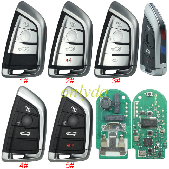 For BMW  X5 keyless 3 button remote key with PCF7953P chip-315mhz/434mhz/868mhz   FSK                5AF 011926-11 BMW 9337242-01