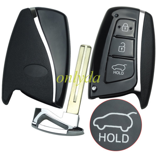 For hyundai 3 button remote key black with blade