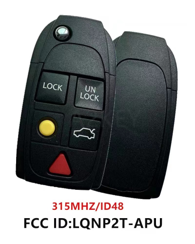 aftermarket Volvo flip Remote key for XC70  XC90  V70 S60 S80 315 MHZ with ID48 CHIP  FCC ID:LQNP2T-APU 