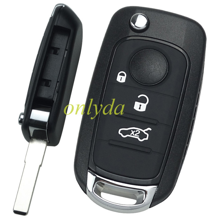 For  2016-2018 Fiat Egea 500X TIPO 3 button flip remote key 434mhz   with electronic MQB 48 chip Megamos AES 48 & SIP22   Model: I6FA
