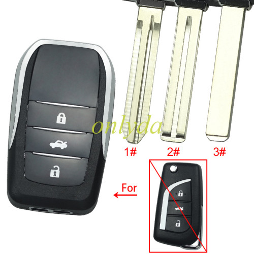 For Toyota 3 button modified key shell,please choose the key blade