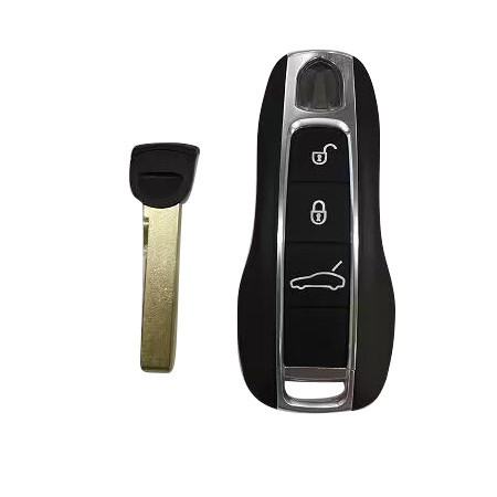 For Porsche 3  button remote key blank with emmergency key blade with car button
